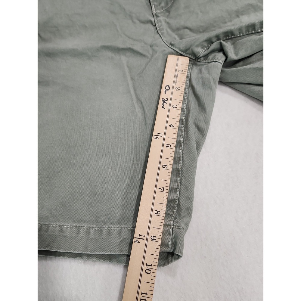 American Eagle Shorts Mens 34 Prep Fit Olive Green Chino Casual Flat Front - Picture 6 of 11